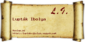 Lupták Ibolya névjegykártya